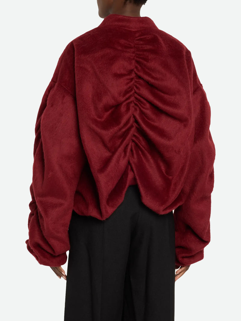 Sanguinetti Wool-Blend Ruched Bomber Jacket