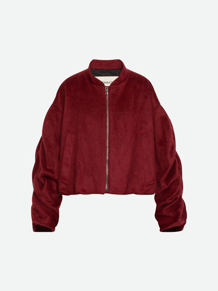 Sanguinetti Wool-Blend Ruched Bomber Jacket – anOnlyChild
