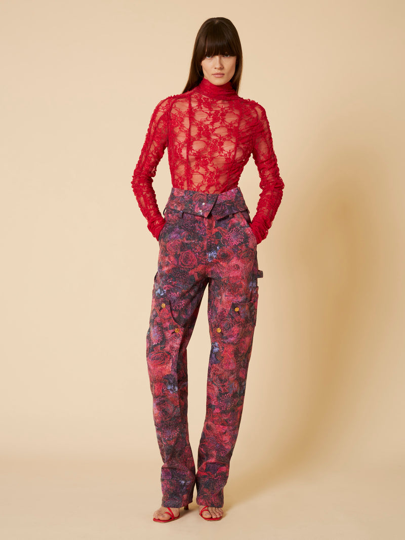 Needle Punch Floral Pant