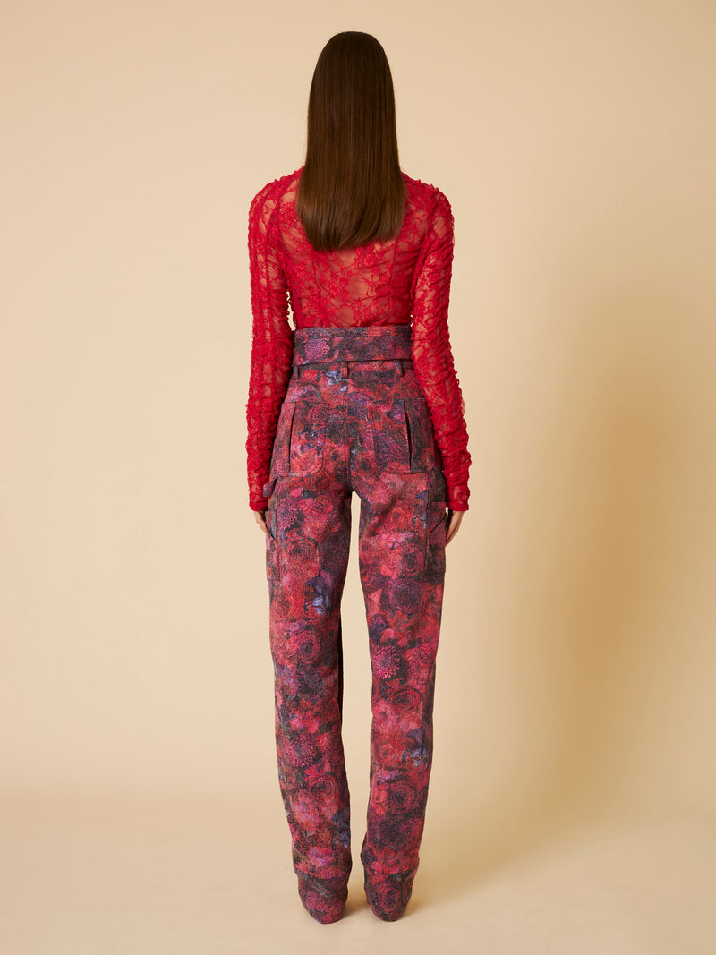 Needle Punch Floral Pant